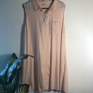 Old Navy Pink Sleeveless Swing Shirt Dress